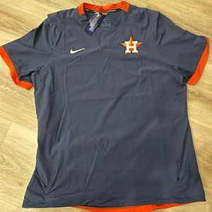 NWT Men Med Nike Astros Authentic On Field Short Sleeve Pullover NKAV-045N